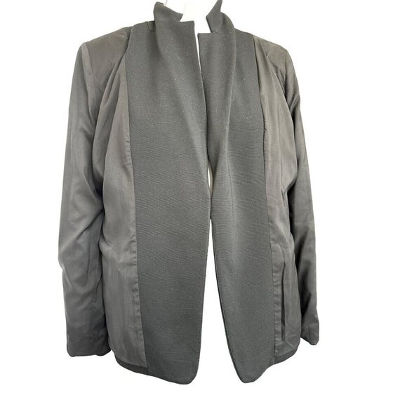 Chico’s Blazer Black Women 12/14 Chico size2 Fully lined Open Front Notch Collar - Picture 7 of 12